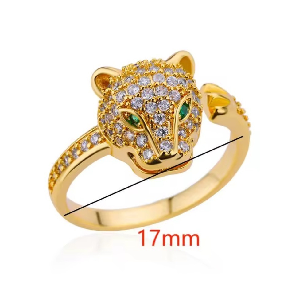 Golden Panther Emerald Eyes Ring - Picture 7 of 7